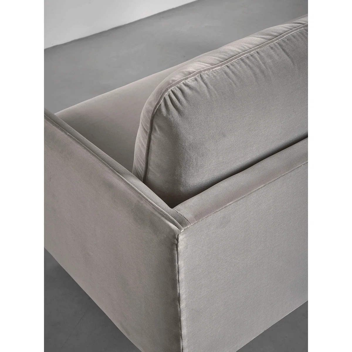 Scandi Petite Sofa Swedish Grey Cotton Velvet – image 3
