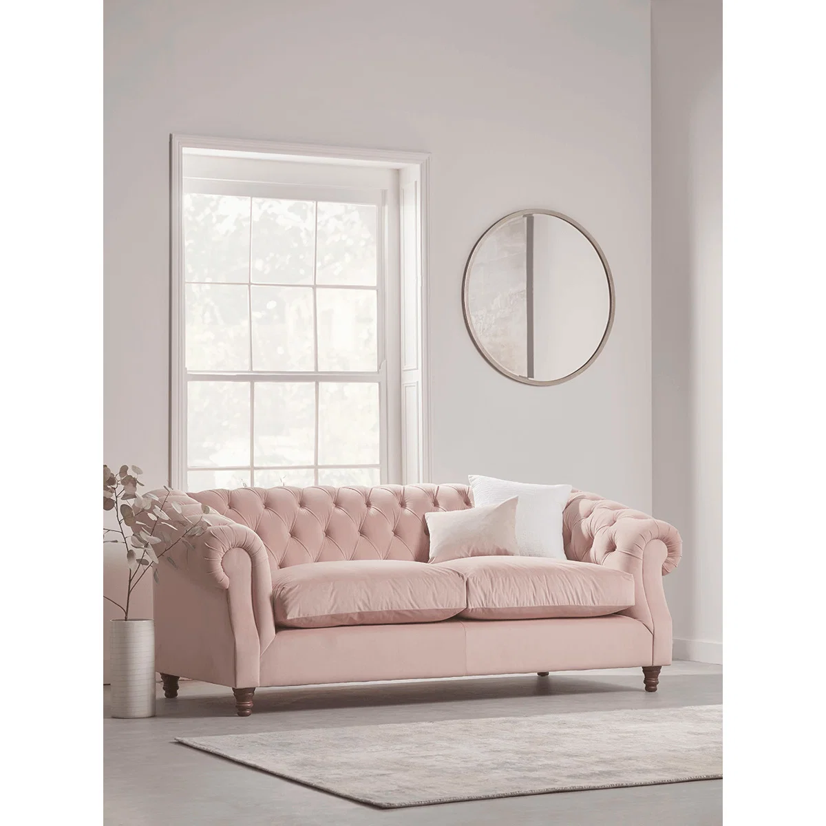 NEW Layla Buttoned Sofa - Blush Velvet – image 1