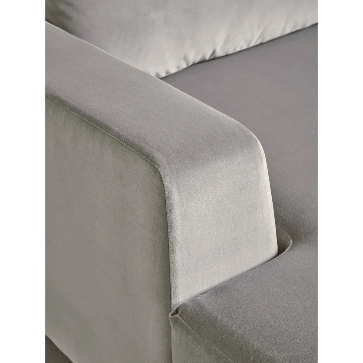 Milano Grand Chaise Sofa Swedish Grey Cotton Velvet – image 6