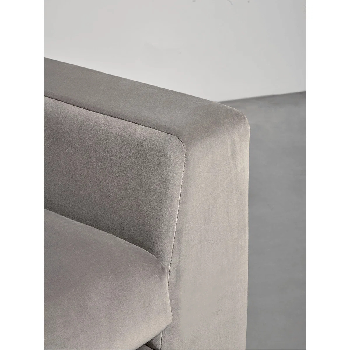 Milano Grand Chaise Sofa Swedish Grey Cotton Velvet – image 7