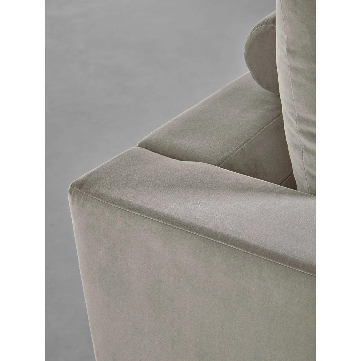 Milano Grand Chaise Sofa Swedish Grey Cotton Velvet – image 8