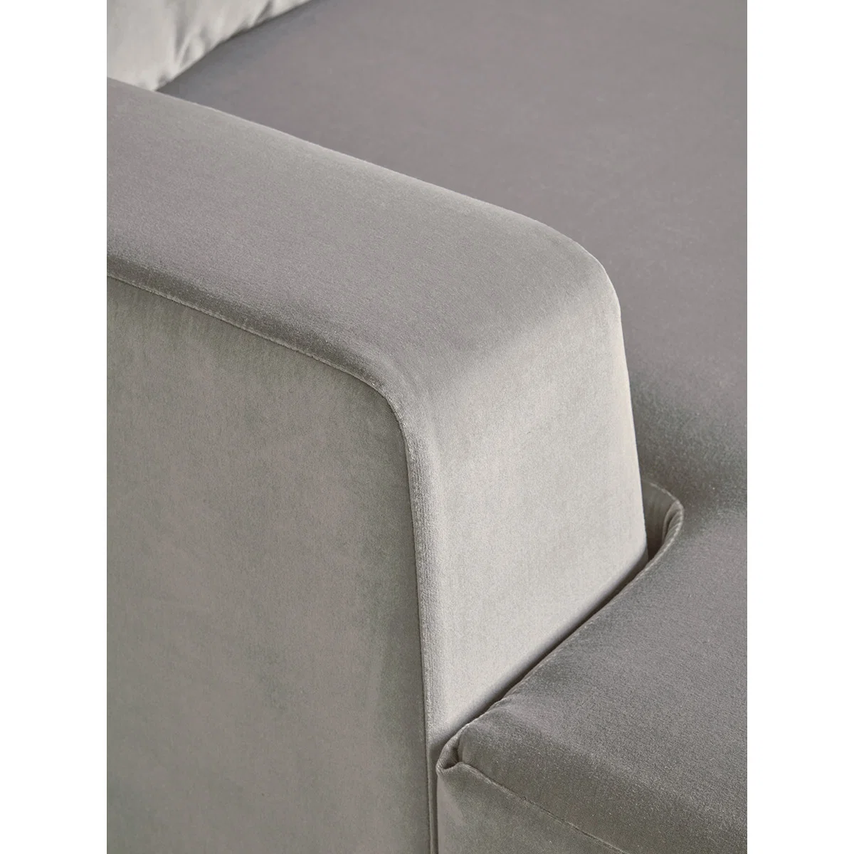 Milano Grand Chaise Sofa Swedish Grey Cotton Velvet – image 9