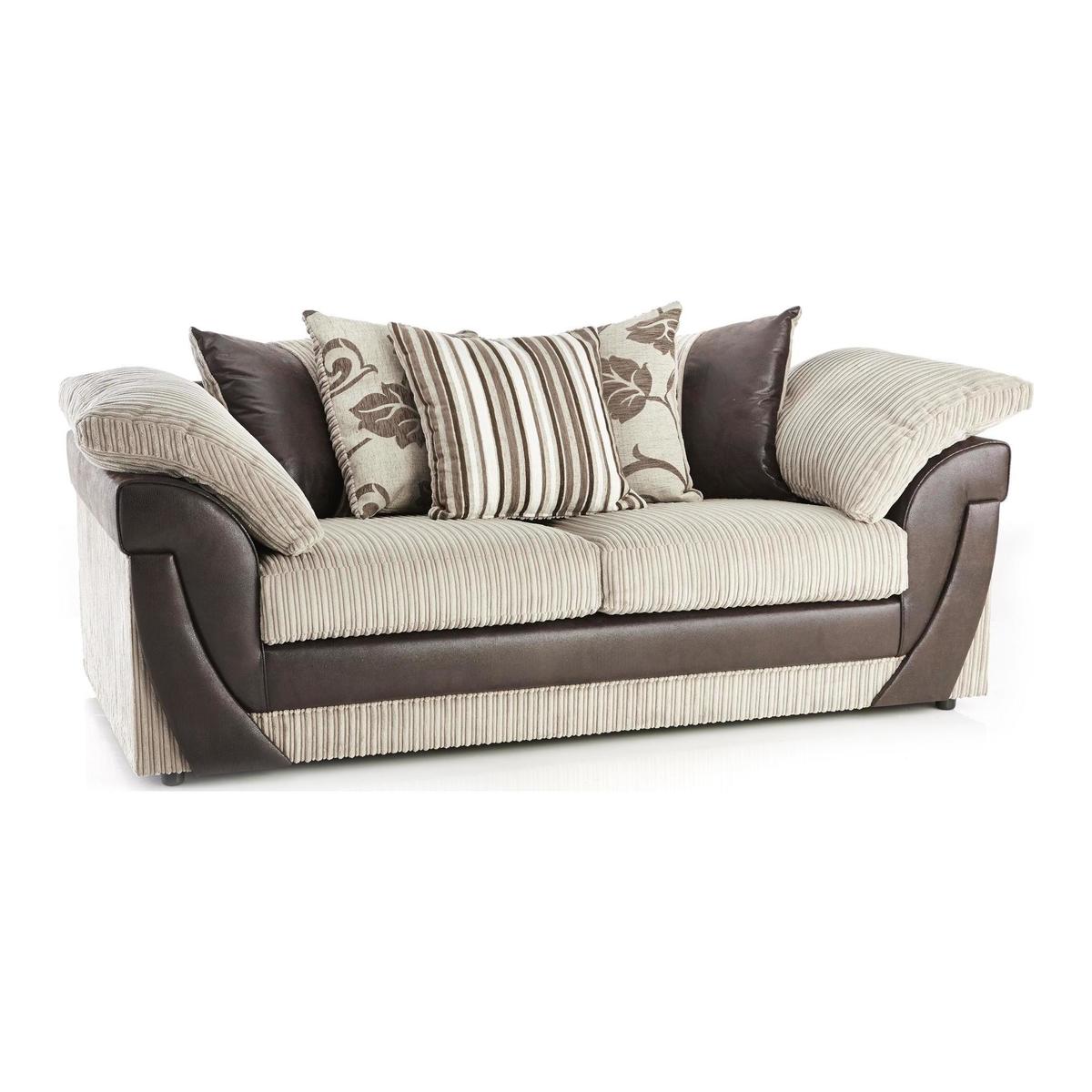 Lush Scatter Back 3 Seater Sofa Beige
