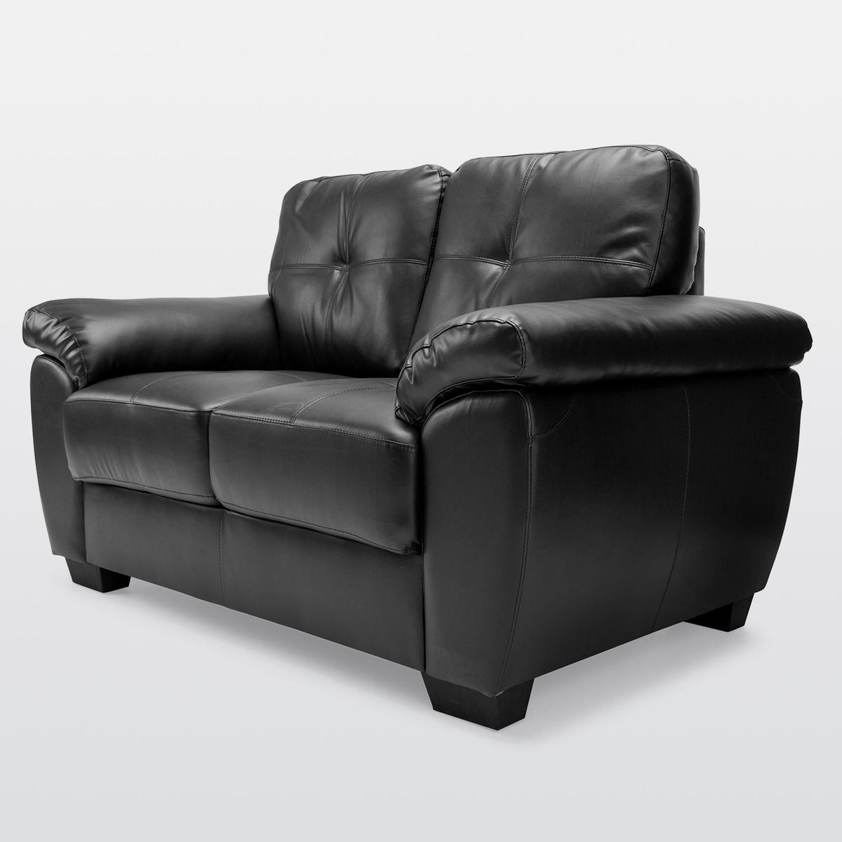 Brisbane 2 Seater Leather Sofa Black – image 3