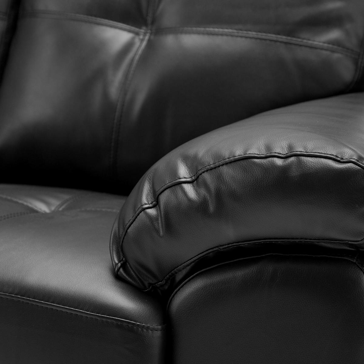 Brisbane 2 Seater Leather Sofa Black – image 5