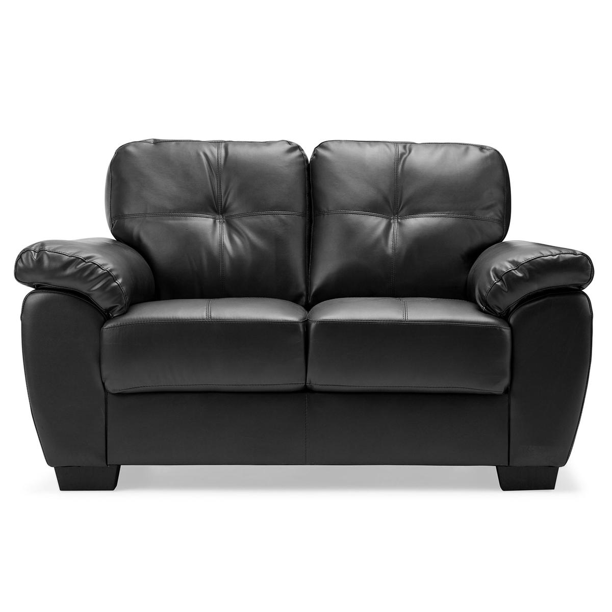 Brisbane 2 Seater Leather Sofa Black – image 6