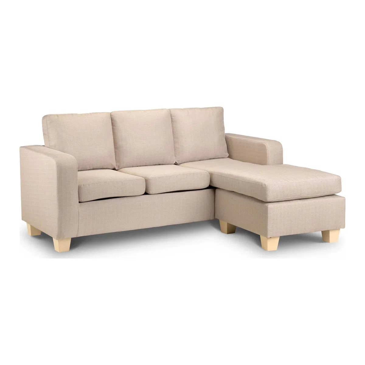 Dani Compact Fabric Corner Chaise Sofa Beige
