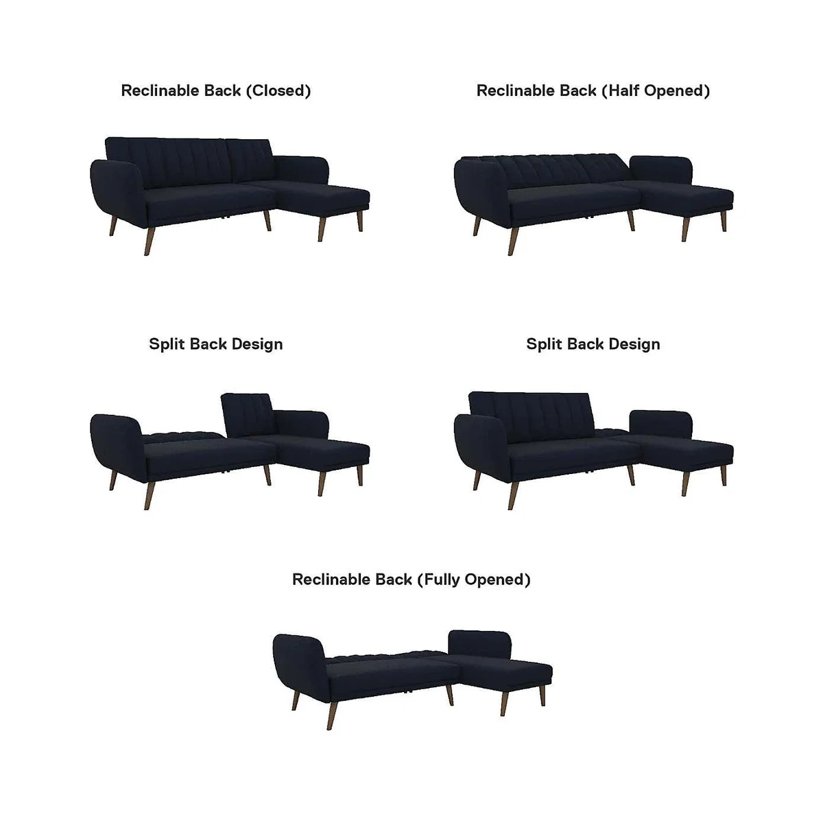 Brittany Linen Corner Sofa Bed Grey – image 4