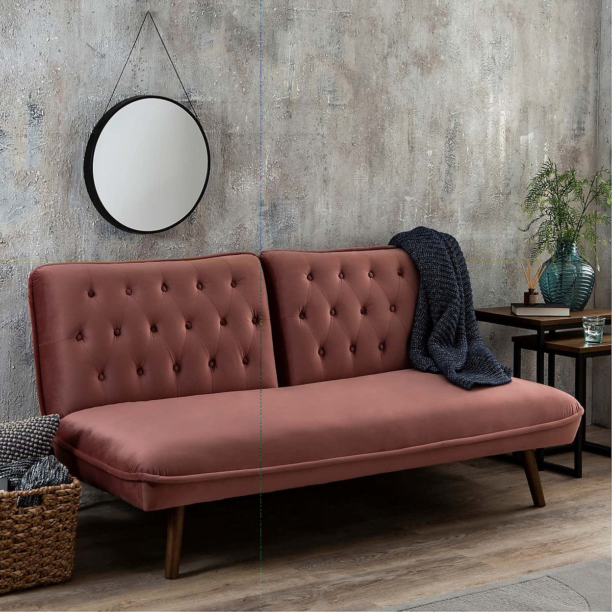 Elodie Velvet Sofa Bed Green – image 4