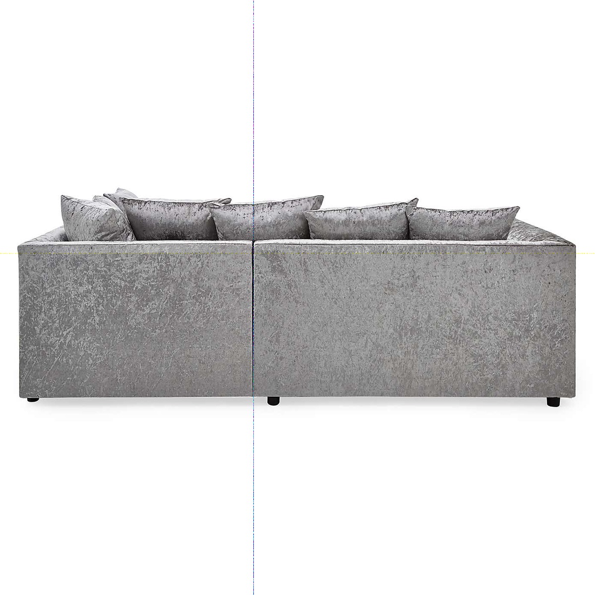 Michigan Crushed Velvet Right Hand Corner Sofa Silver – image 3