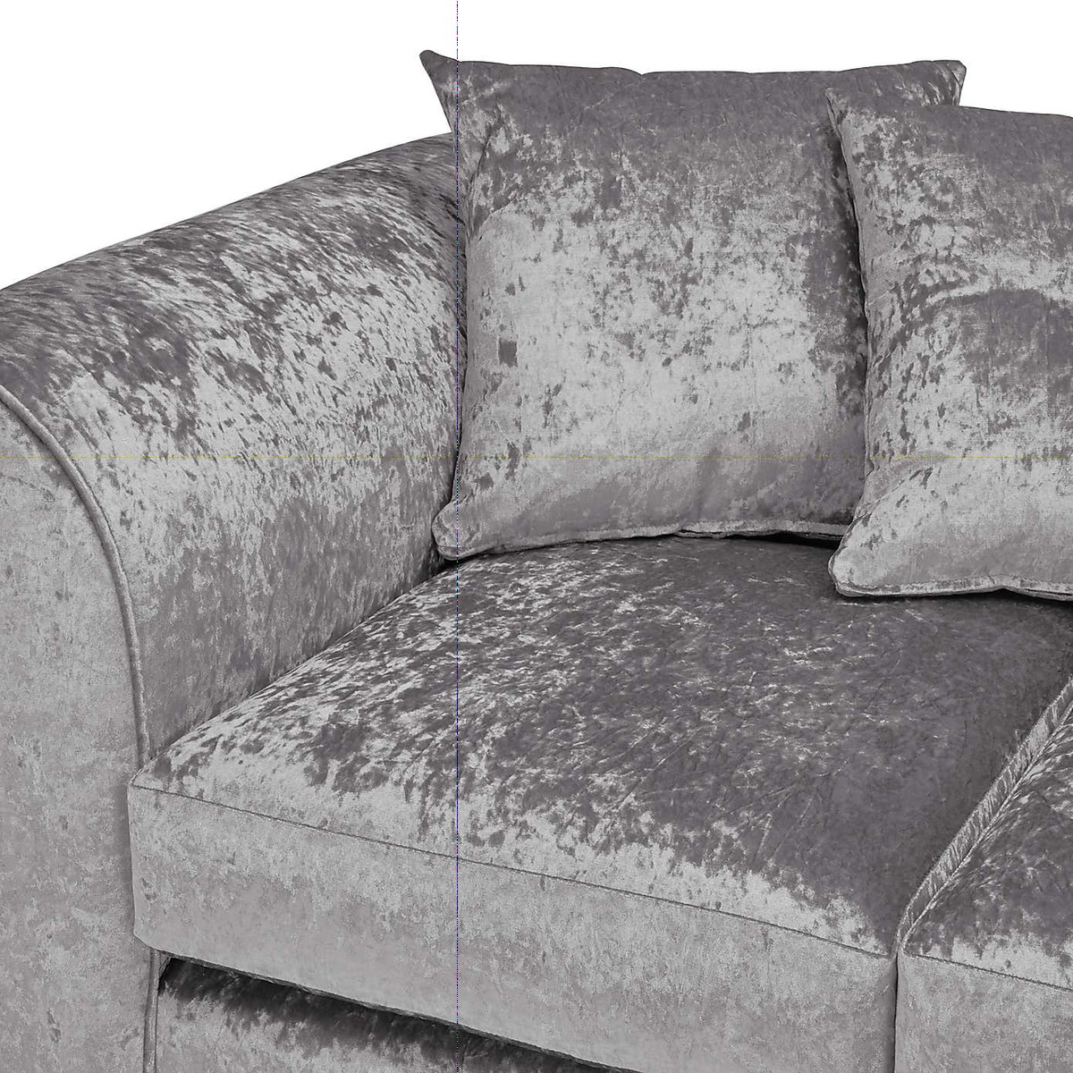 Michigan Crushed Velvet Right Hand Corner Sofa Silver – image 4