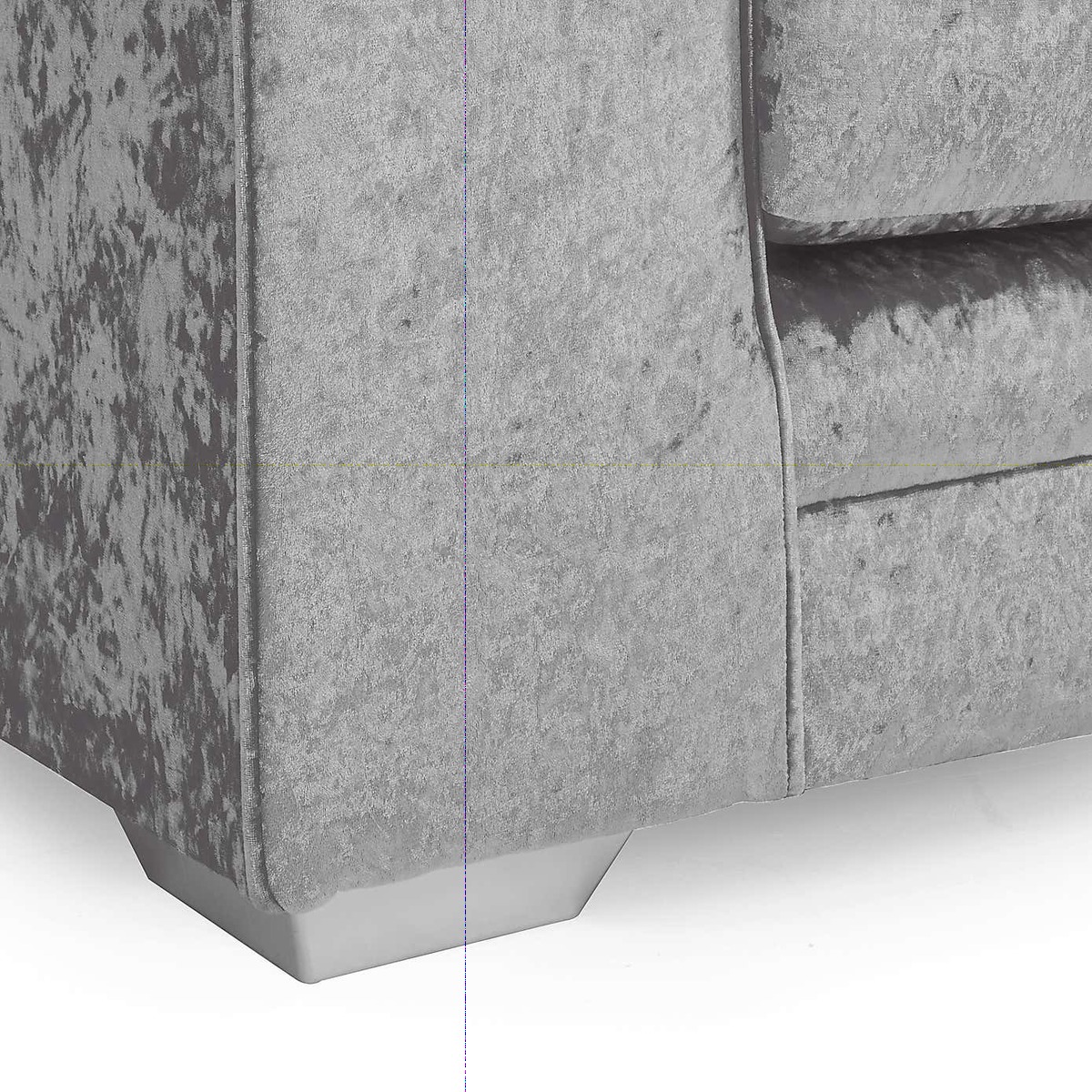 Michigan Crushed Velvet Right Hand Corner Sofa Silver – image 6