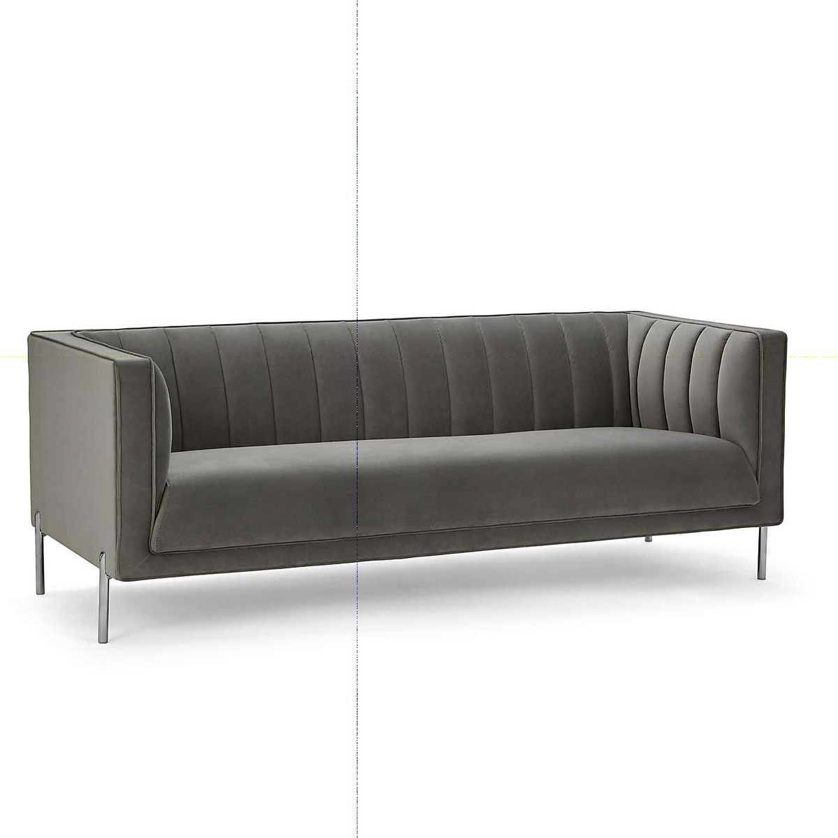 Bellamy Velvet 3 Seater Sofa - Grey Grey – image 2