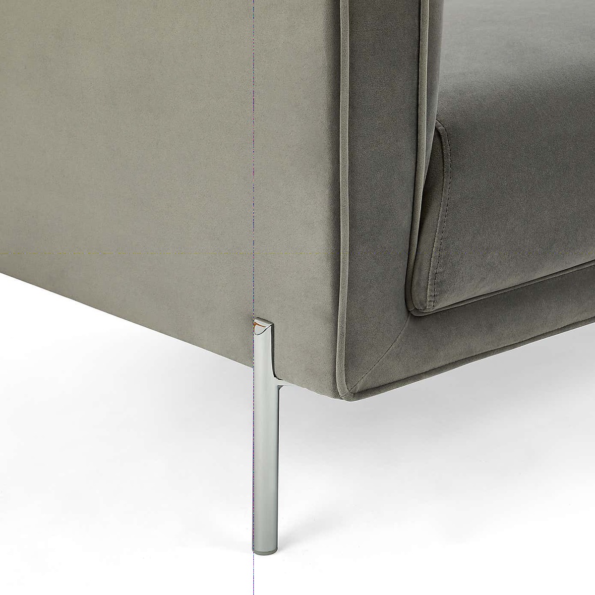 Bellamy Velvet 3 Seater Sofa - Grey Grey – image 7