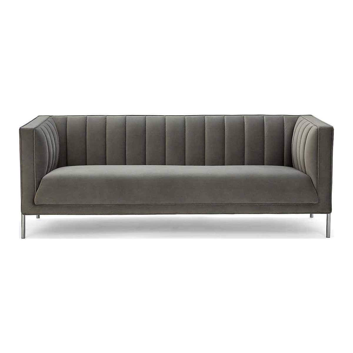Bellamy Velvet 3 Seater Sofa - Grey Grey – image 1
