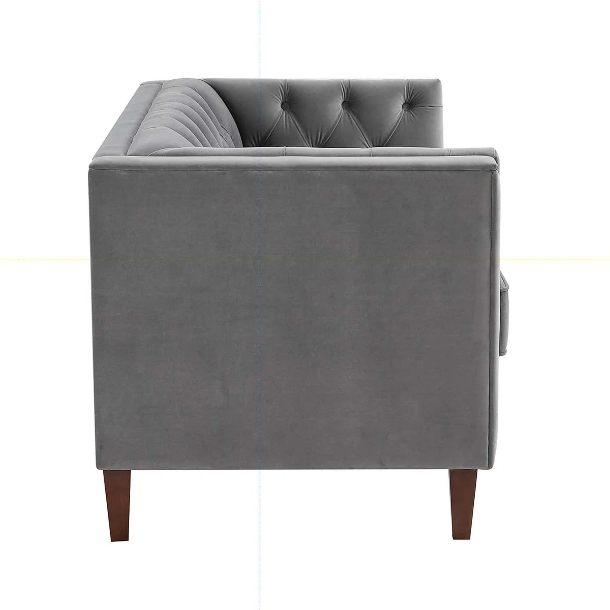 Isabel Velvet Chesterfield 2 Seater Sofa Grey – image 4