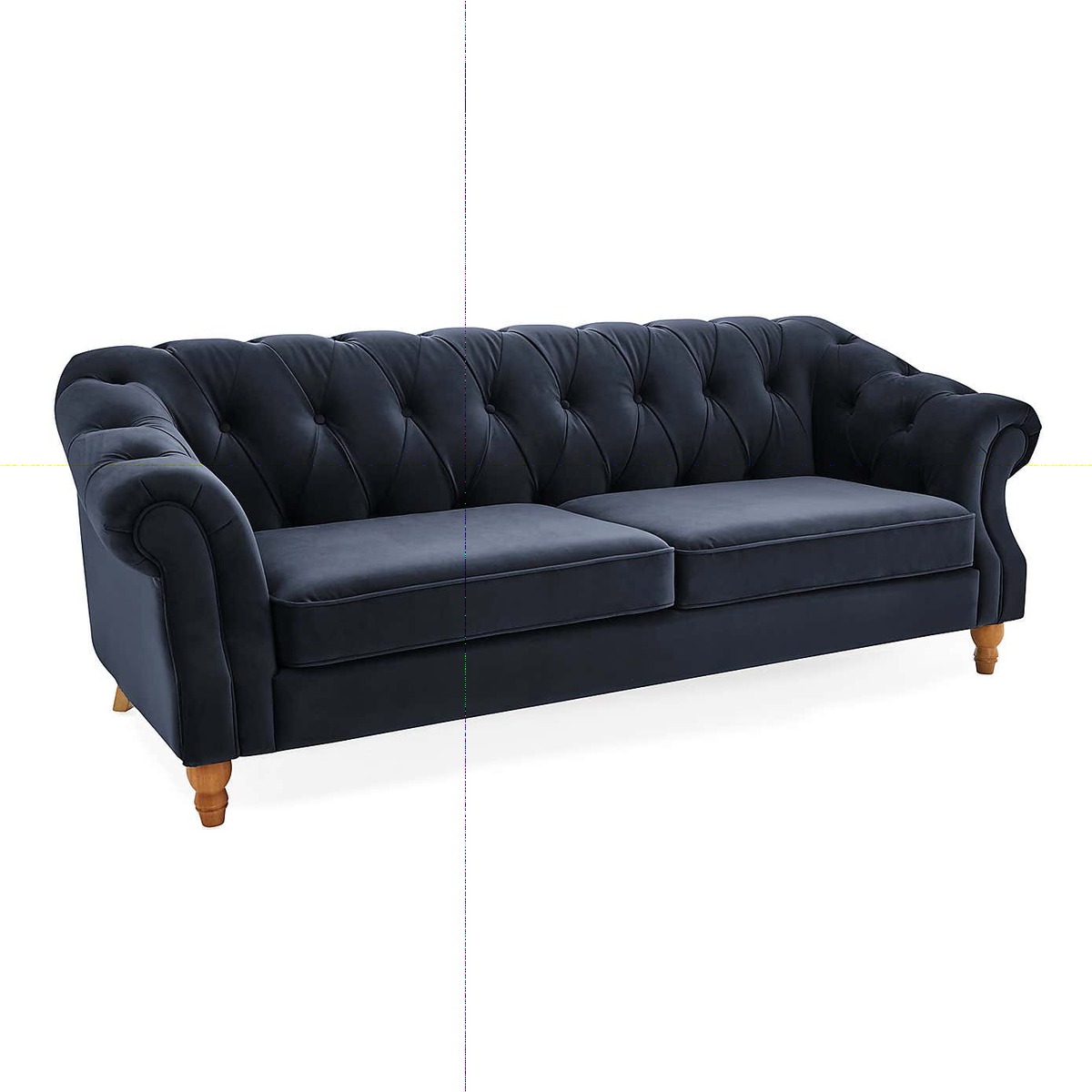 Aubrey Velvet 3 Seater Sofa Blue – image 3