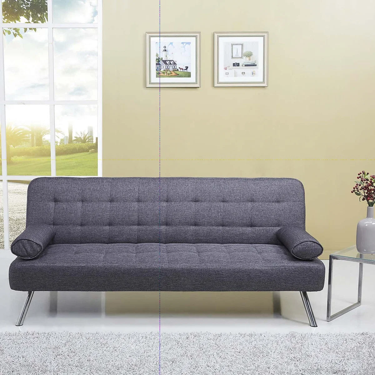 Tobi Fabric Sofa Bed Light Grey – image 2