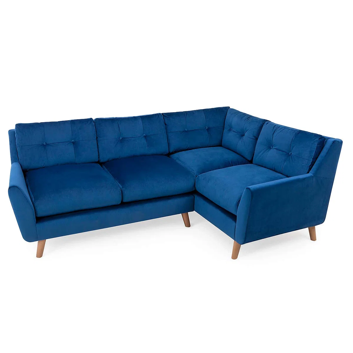 Halston Velvet Right Hand Corner Sofa Blue – image 2