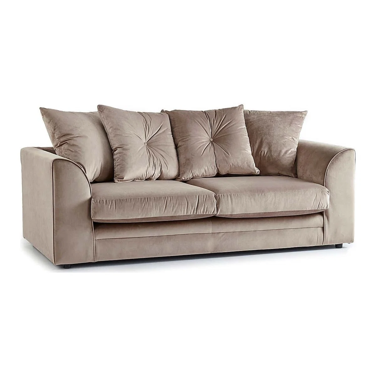 Michigan 3 Seater Grey Velvet Sofa Champagne – image 1