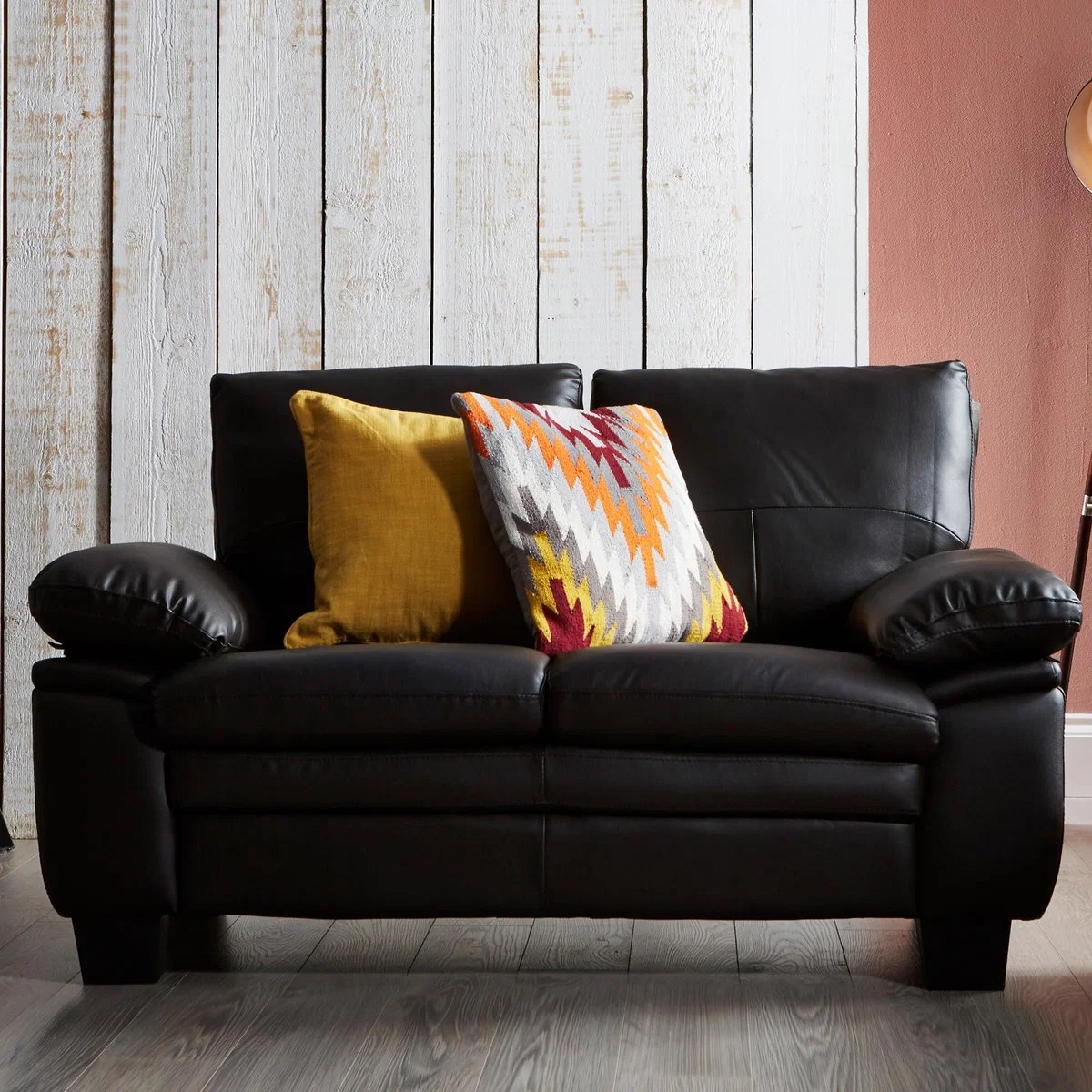Texas 3 Seater Bonded Leather Sofa Black – image 7