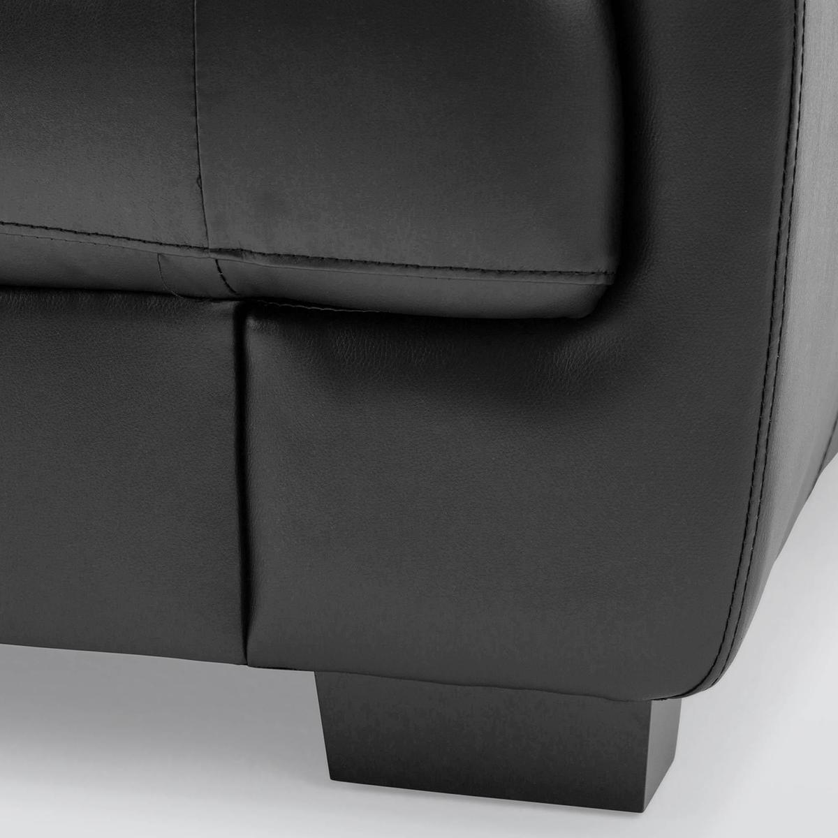 Lisbon 2 Seater Leather Sofa Black – image 5
