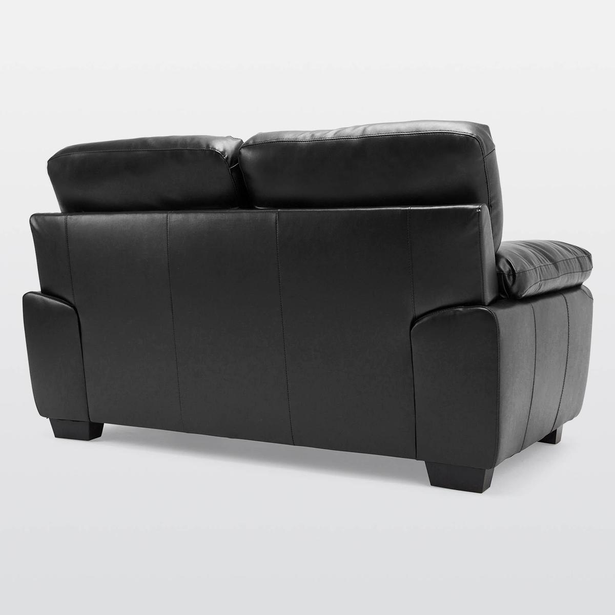 Lisbon 2 Seater Leather Sofa Black – image 7