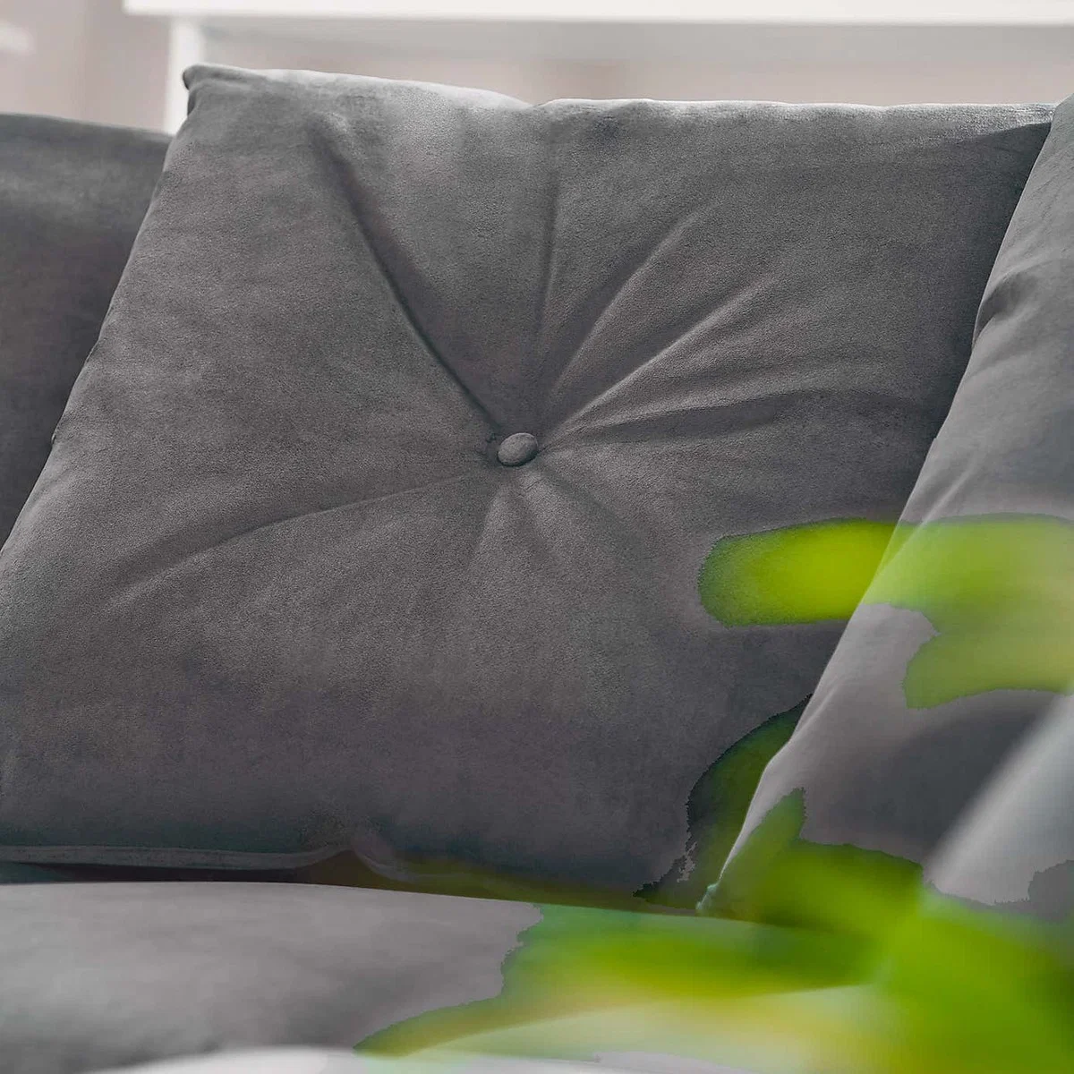 Michigan 2 Seater Grey Velvet Sofa Grey – image 6