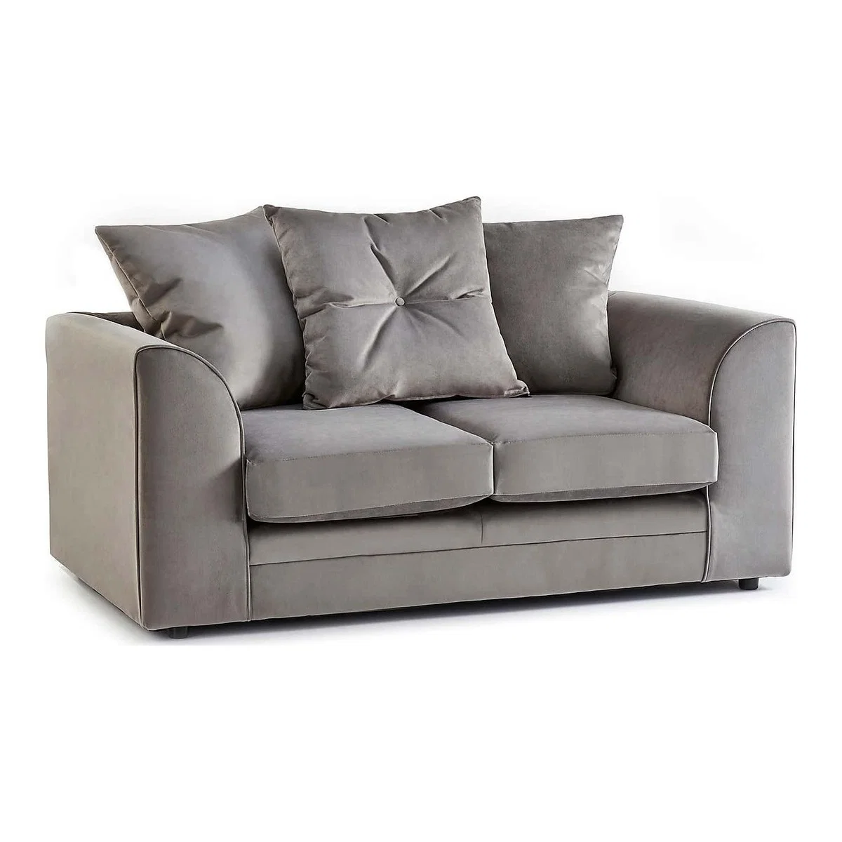 Michigan 2 Seater Grey Velvet Sofa Grey – image 1