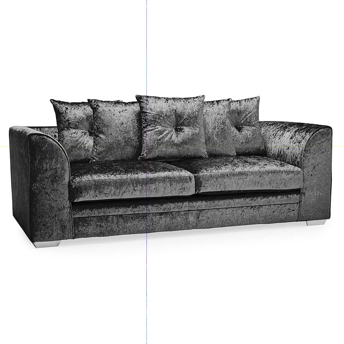 Michigan Crushed Velvet 3 Seater Sofa Beige – image 2