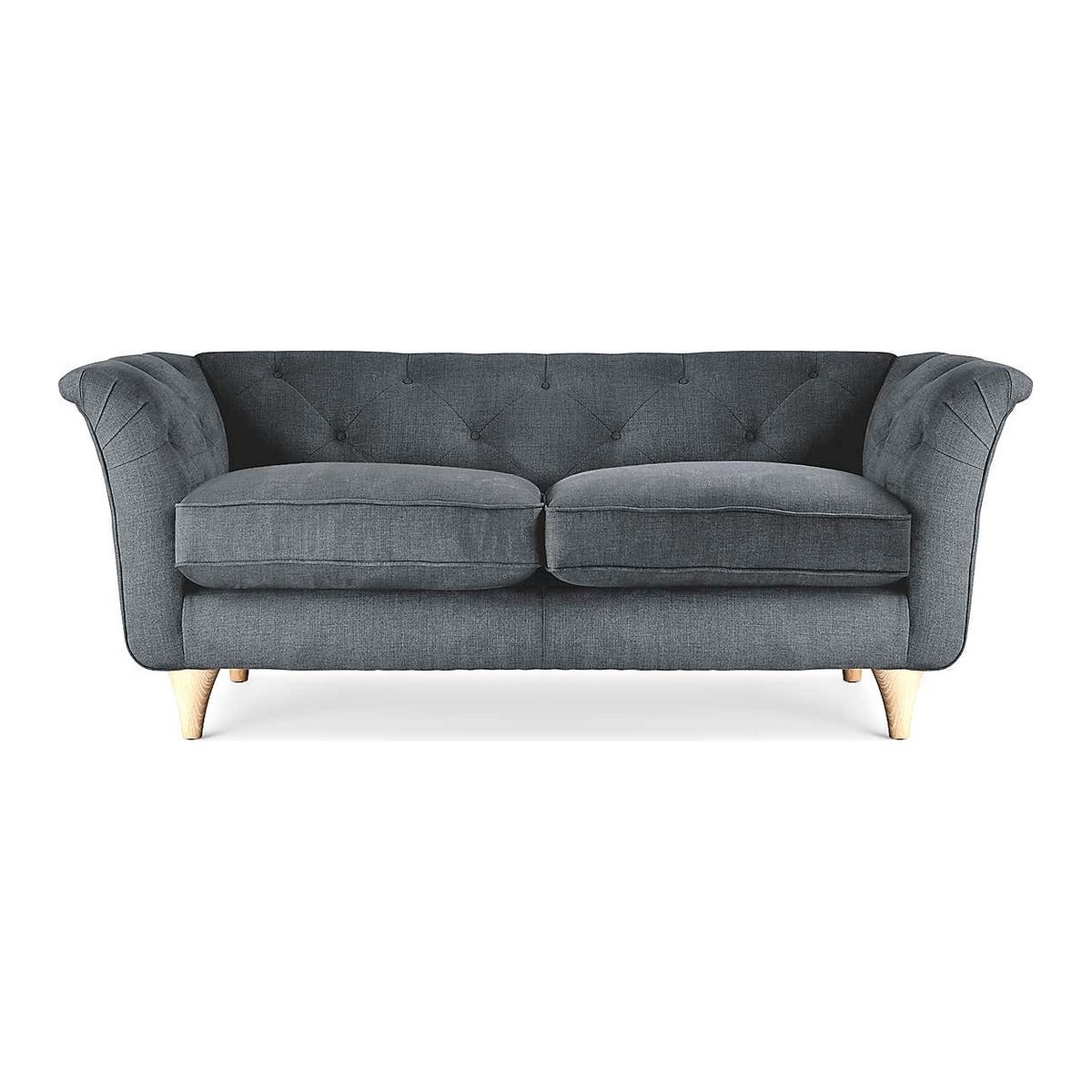 Jaipur Small Sofa Brushed Plain Fabric Brushed Plain Pewter – image 1