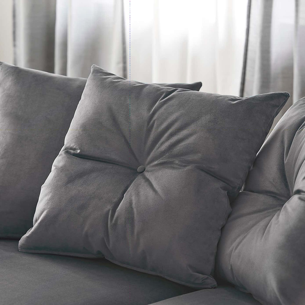 Michigan Right Hand Grey Velvet Corner Sofa Royal Blue – image 5