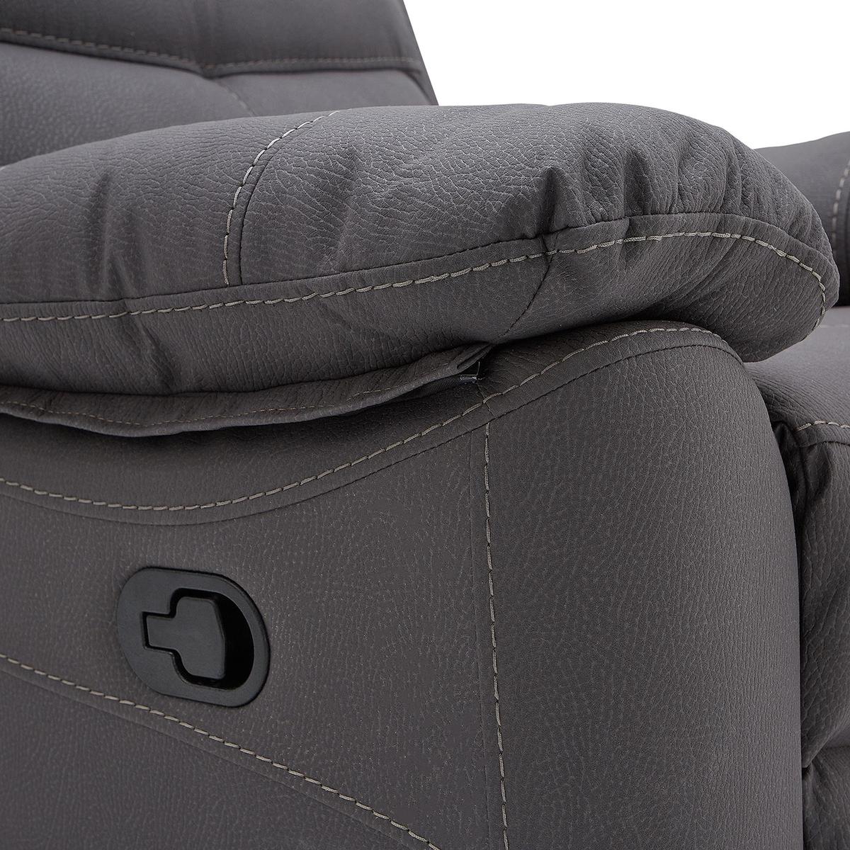 Conway Reclining 3 Seater Sofa Grey – image 6
