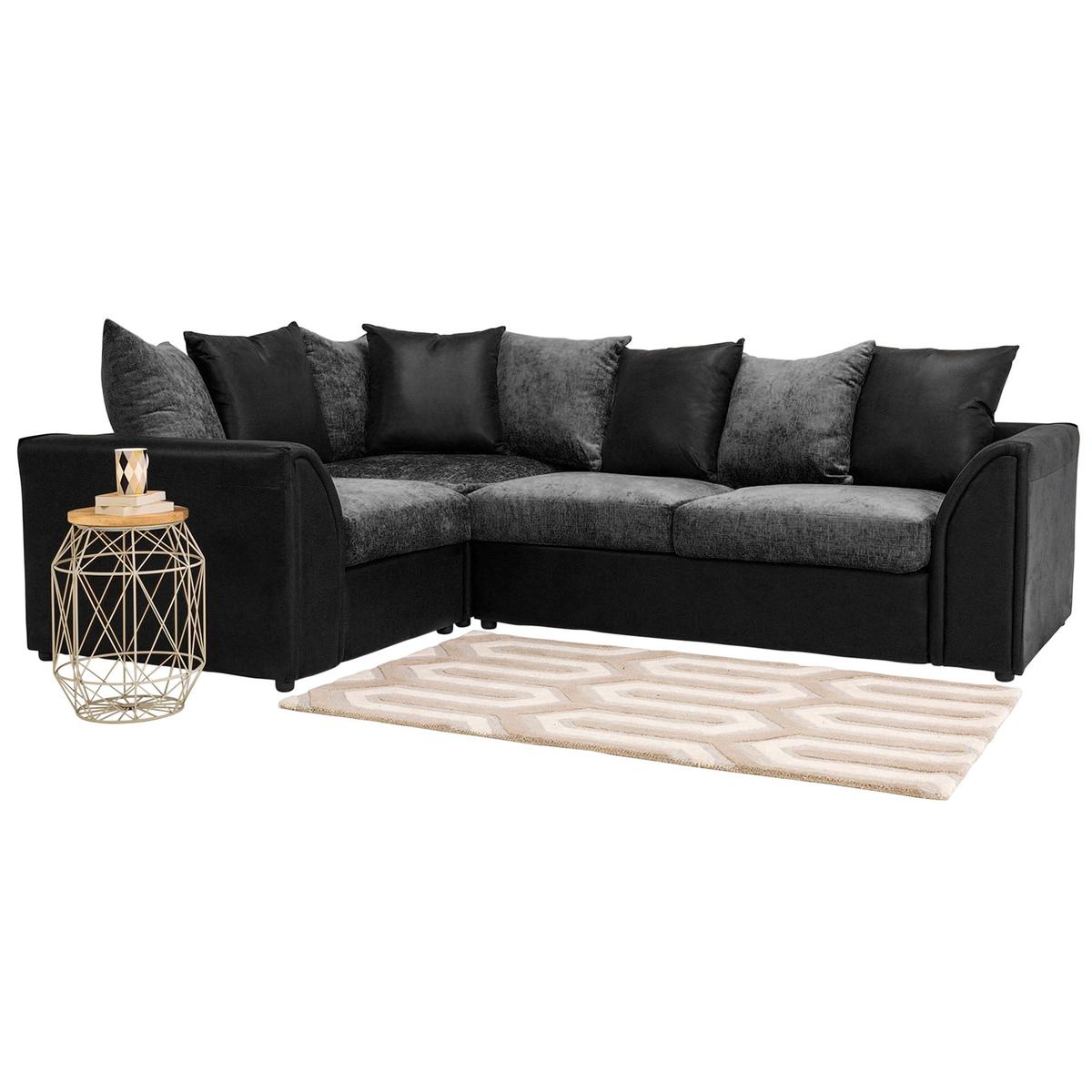 Denver Left Hand Corner Sofabed Black – image 5