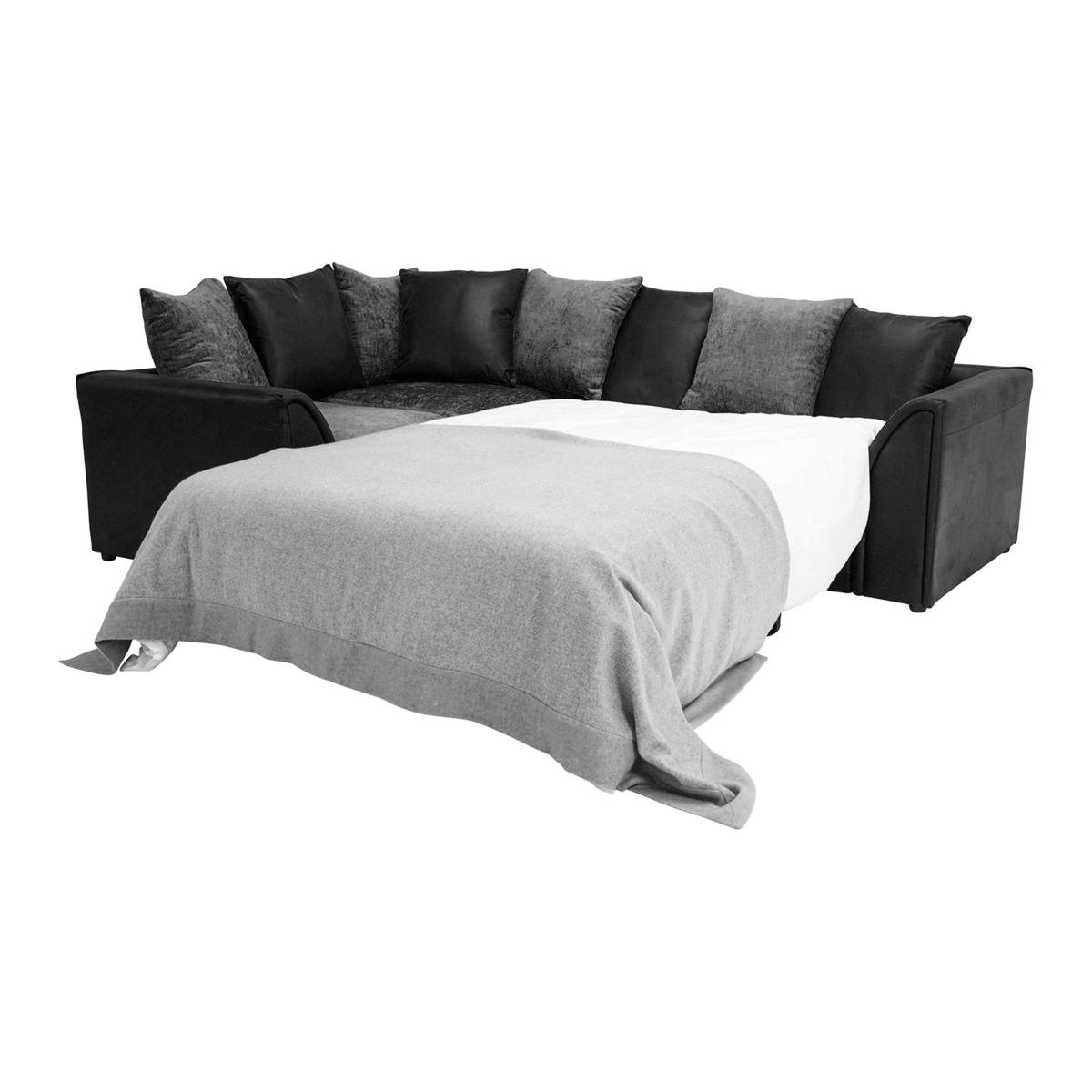 Denver Left Hand Corner Sofabed Black – image 2