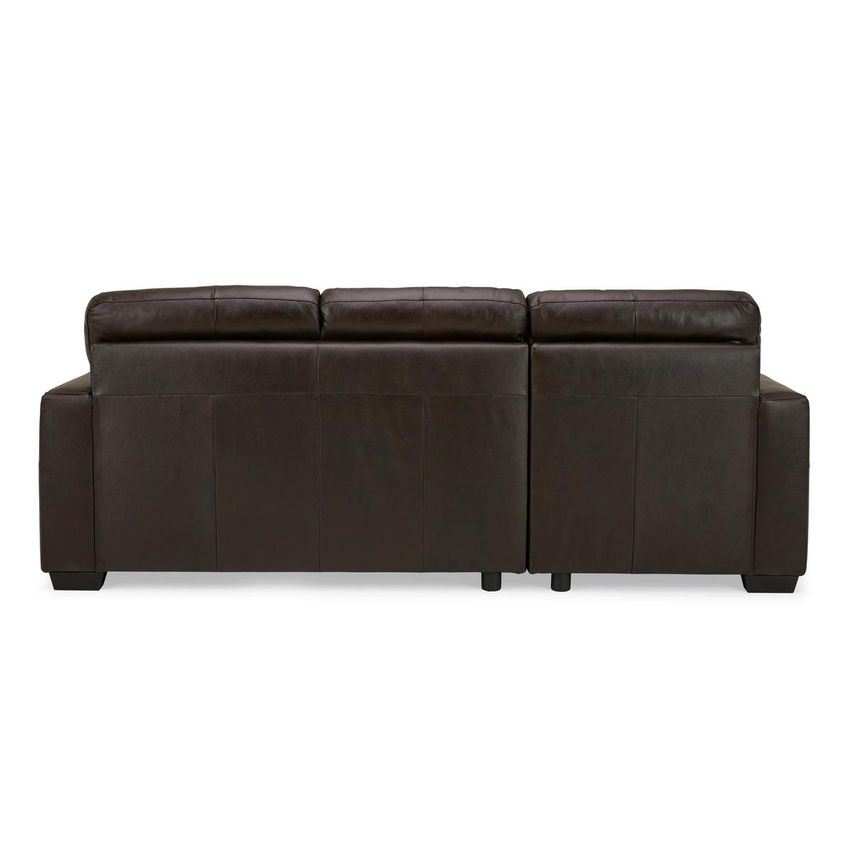Roberto Leather Left Hand Corner Sofa - Chocolate Chocolate – image 4