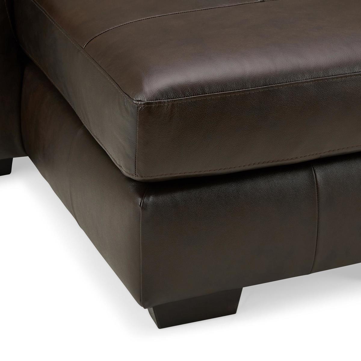 Roberto Leather Left Hand Corner Sofa - Chocolate Chocolate – image 6