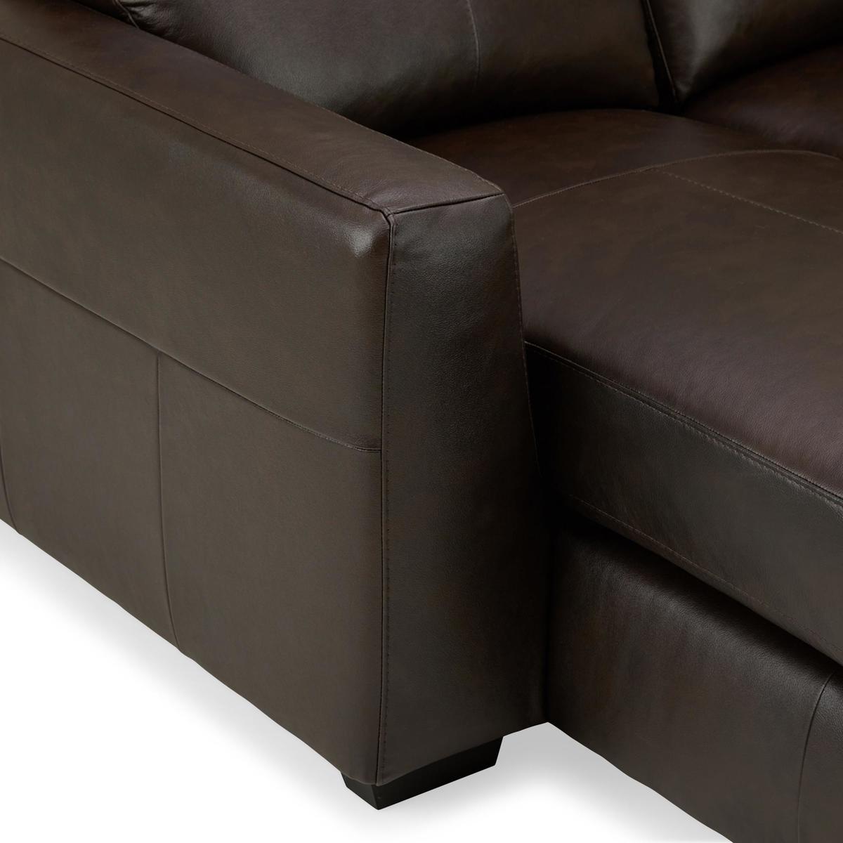 Roberto Leather Left Hand Corner Sofa - Chocolate Chocolate – image 7