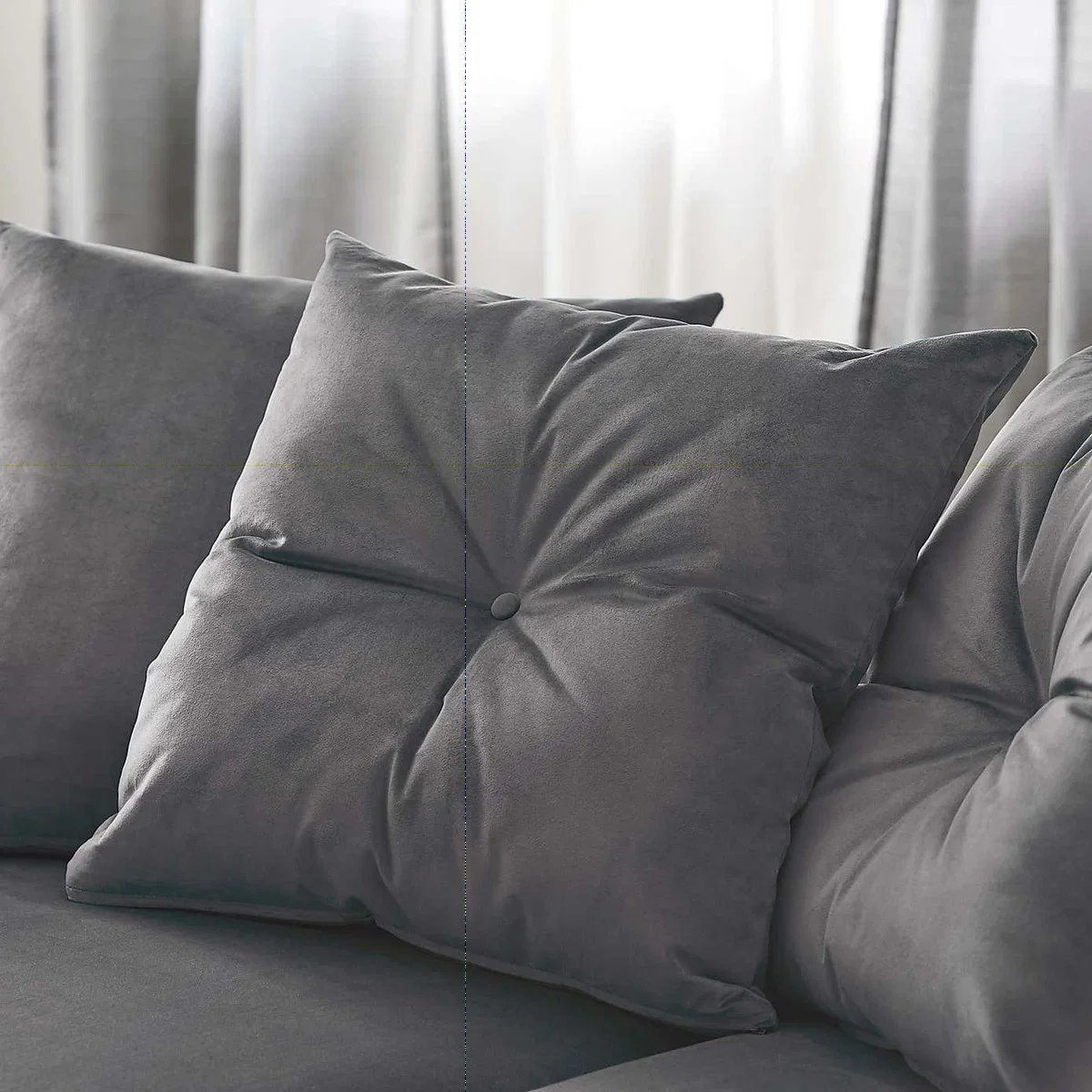 Michigan Right Hand Grey Velvet Corner Sofa Grey – image 5