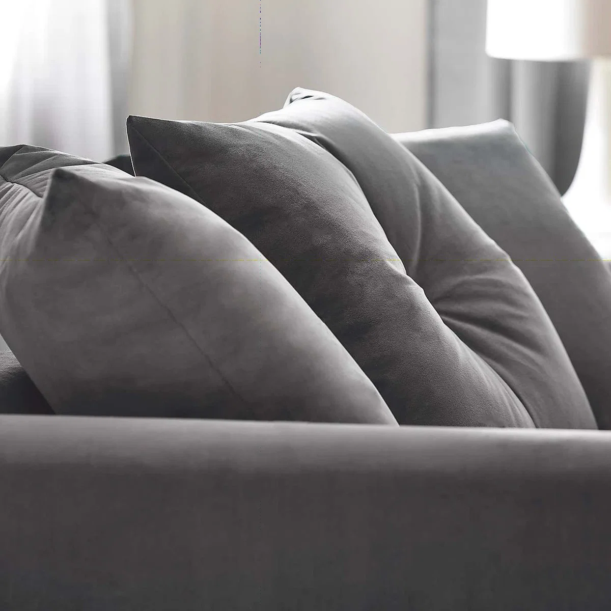 Michigan Right Hand Grey Velvet Corner Sofa Grey – image 7