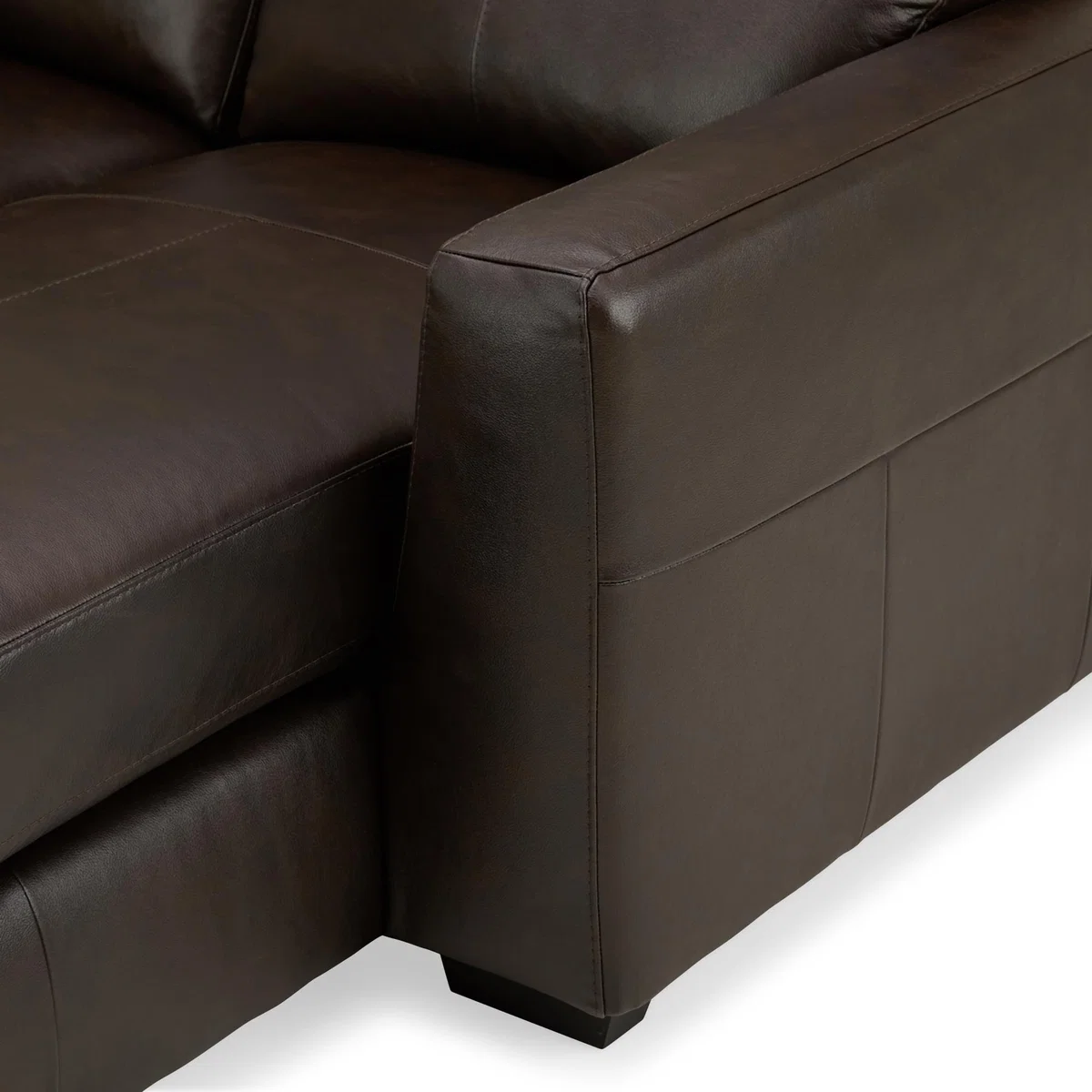 Roberto Leather Right Hand Corner Sofa - Chocolate Chocolate – image 6