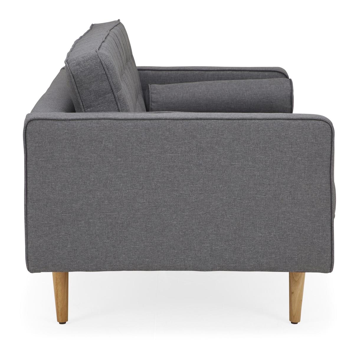 Prague 2 Seater Fabric Sofa Grey – image 3