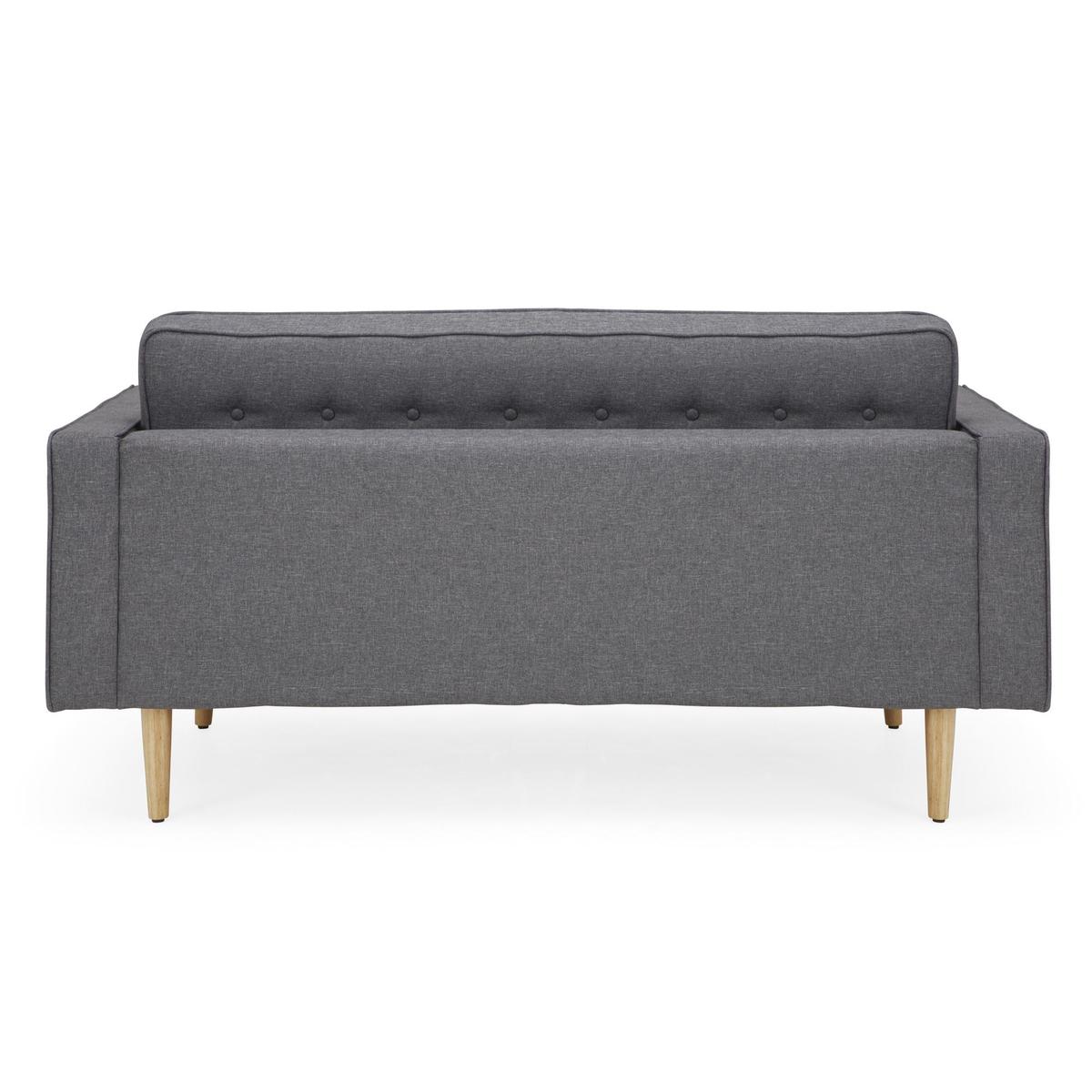 Prague 2 Seater Fabric Sofa Grey – image 4