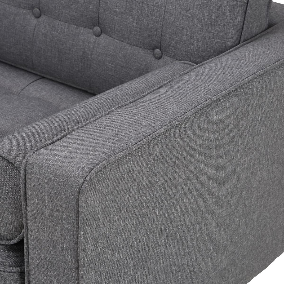 Prague 2 Seater Fabric Sofa Grey – image 6