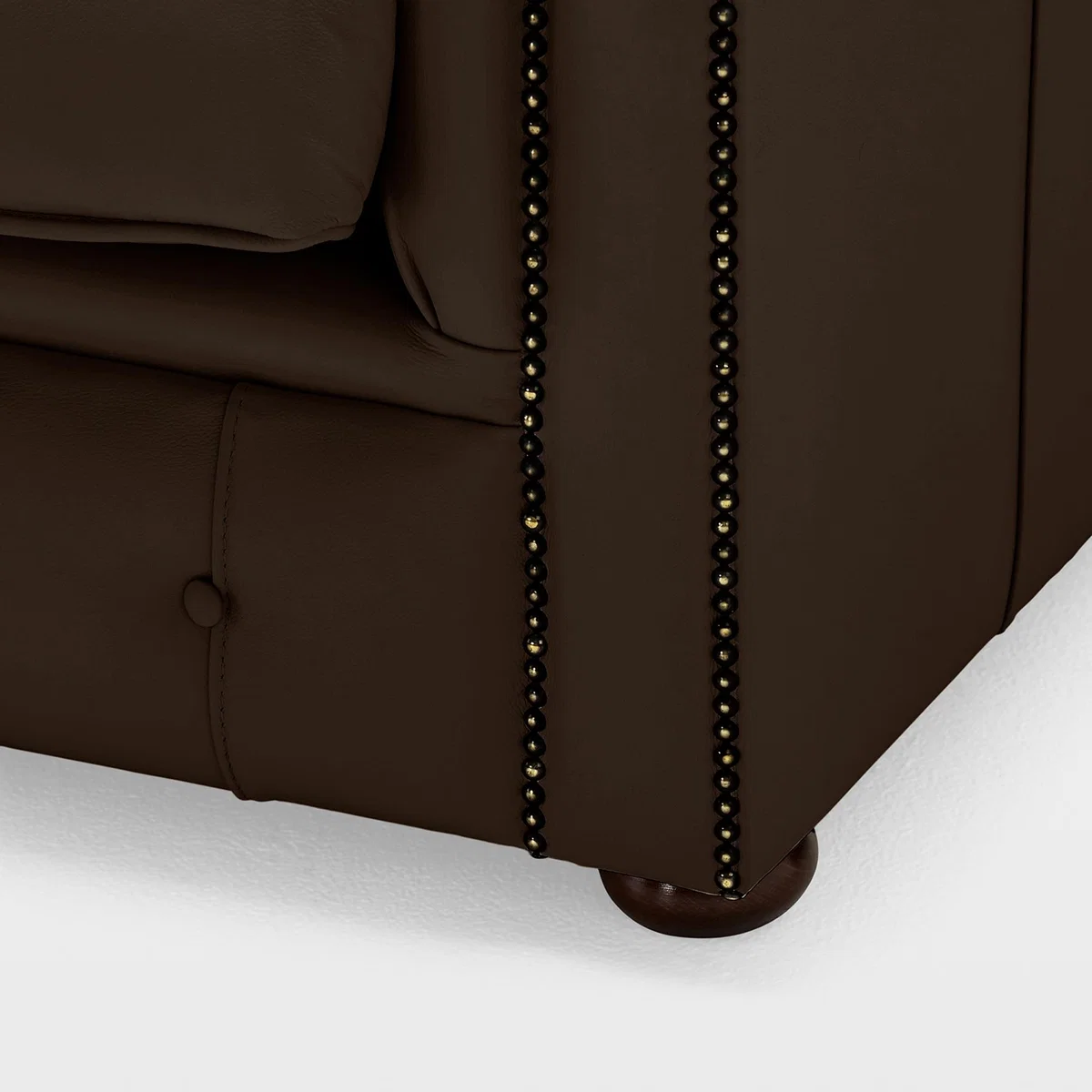 Belvedere Chesterfield 2 Seater Leather Sofa Brown – image 2