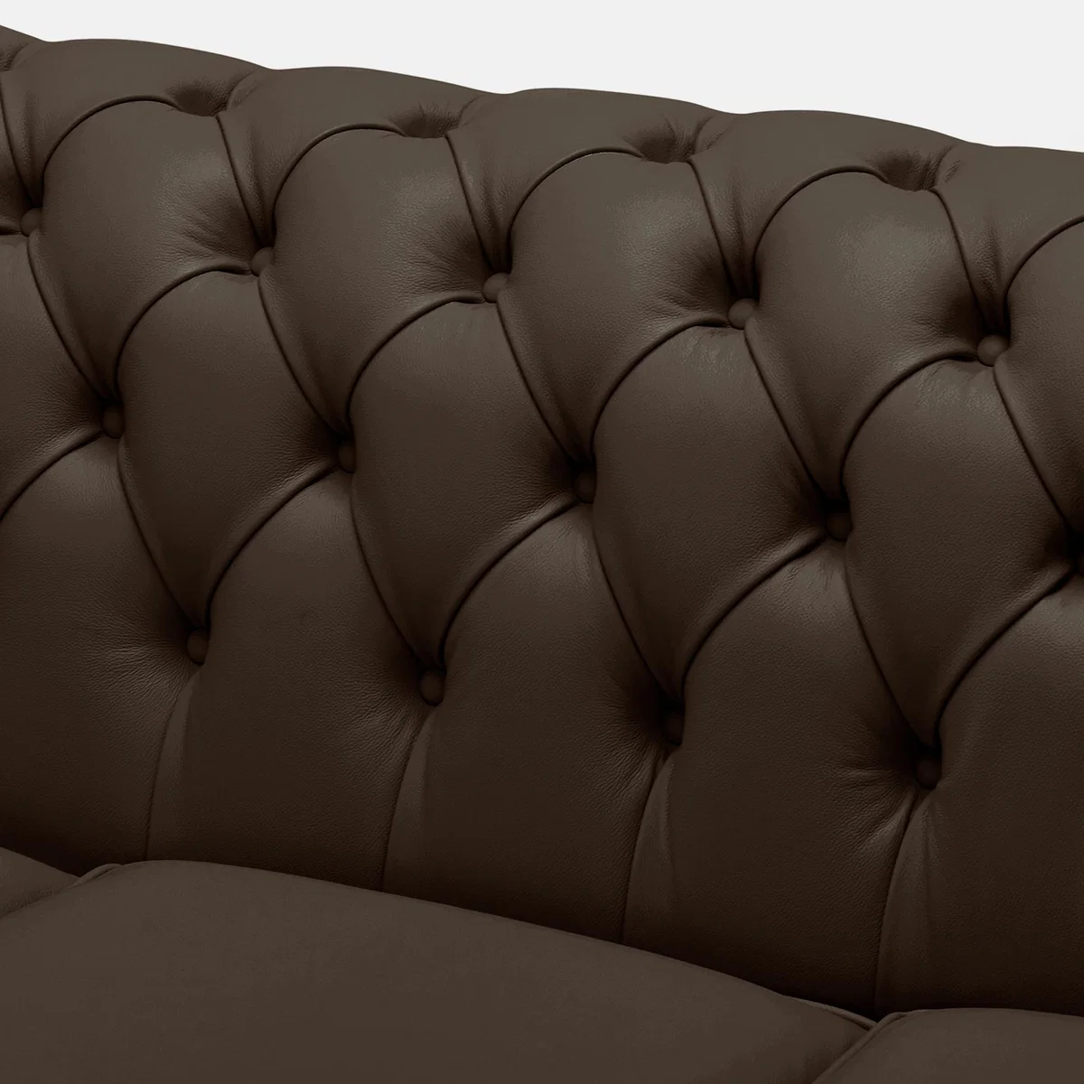 Belvedere Chesterfield 2 Seater Leather Sofa Brown – image 4