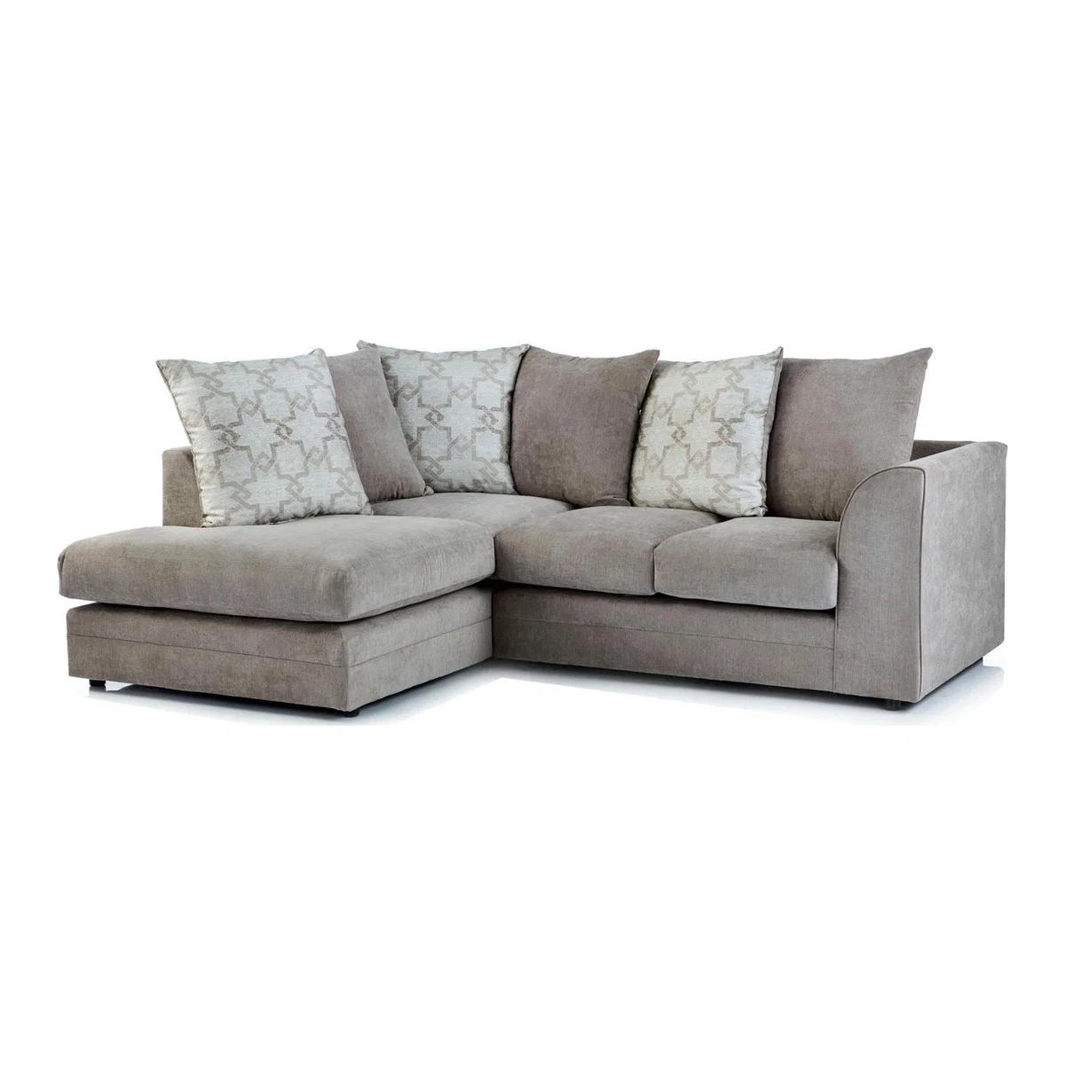 Washington Left Hand Fabric Corner Sofa Brown