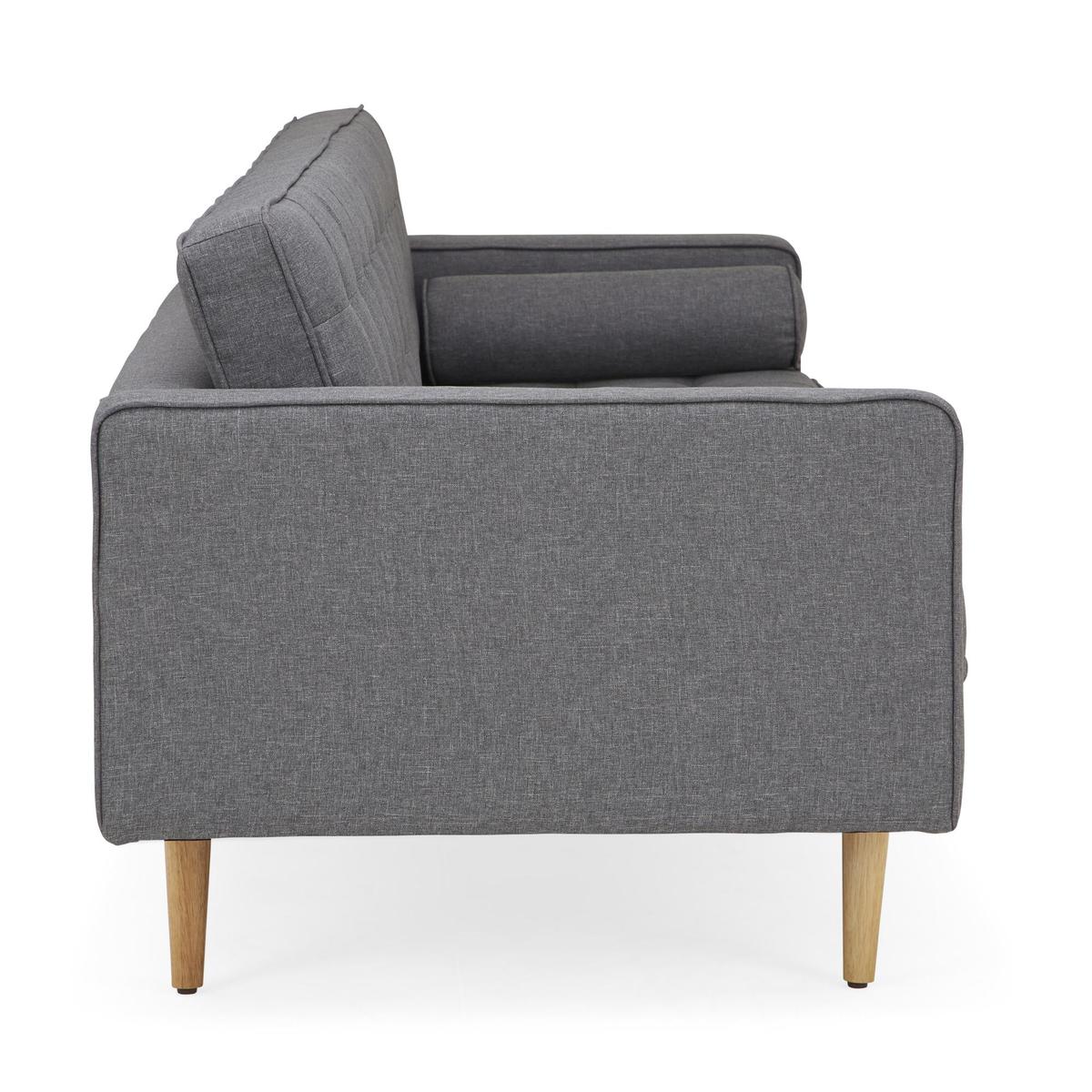 Prague 3 Seater Fabric Sofa Grey – image 3