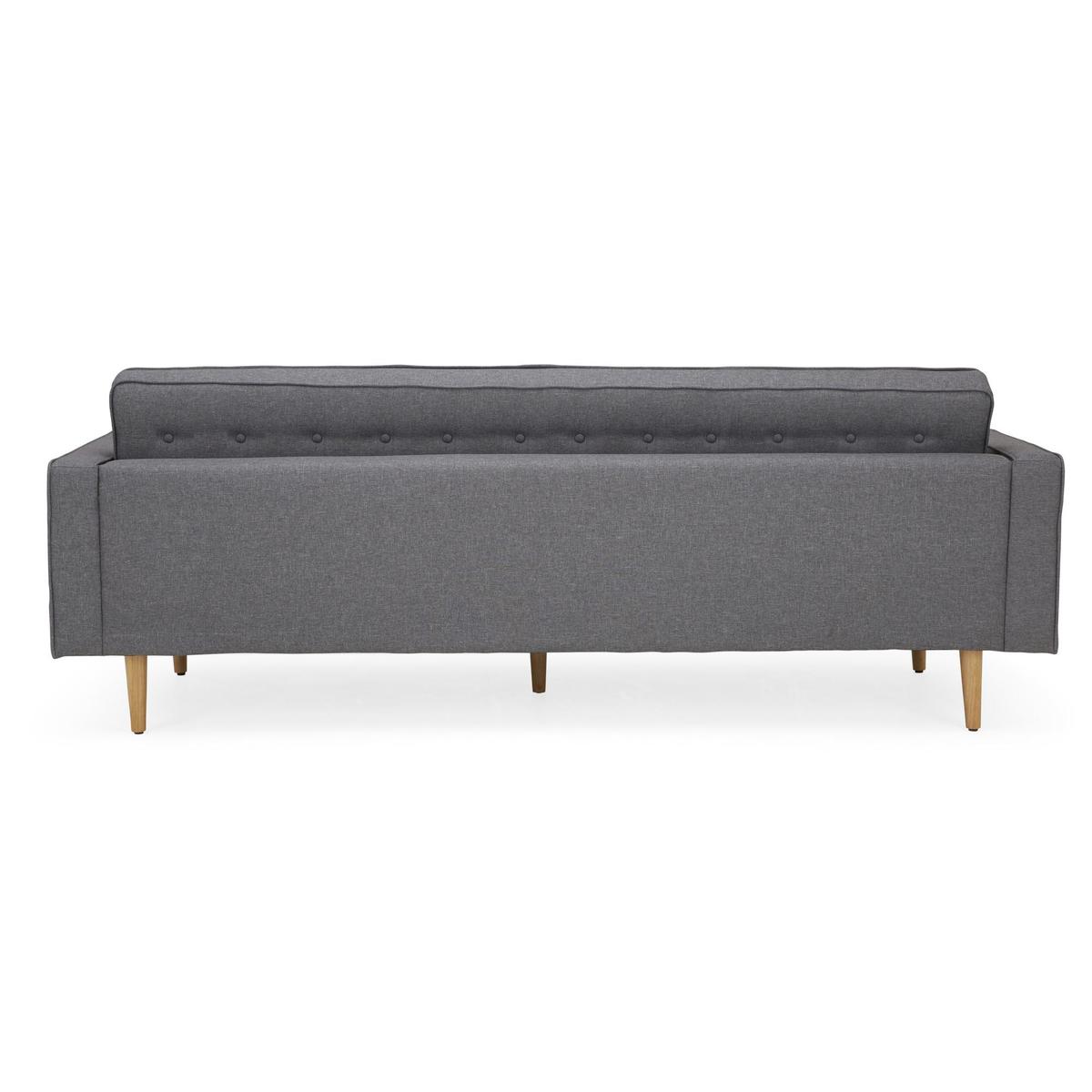 Prague 3 Seater Fabric Sofa Grey – image 4