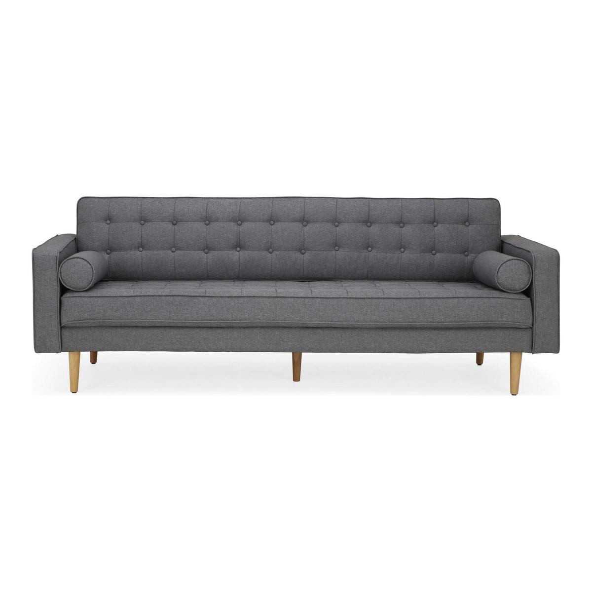 Prague 3 Seater Fabric Sofa Grey – image 2
